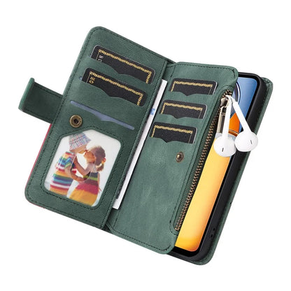 KT Multi-function Series-5 For Xiaomi Redmi 13C 4G / Poco C65 4G Case Dual Color Splicing Leather Cover