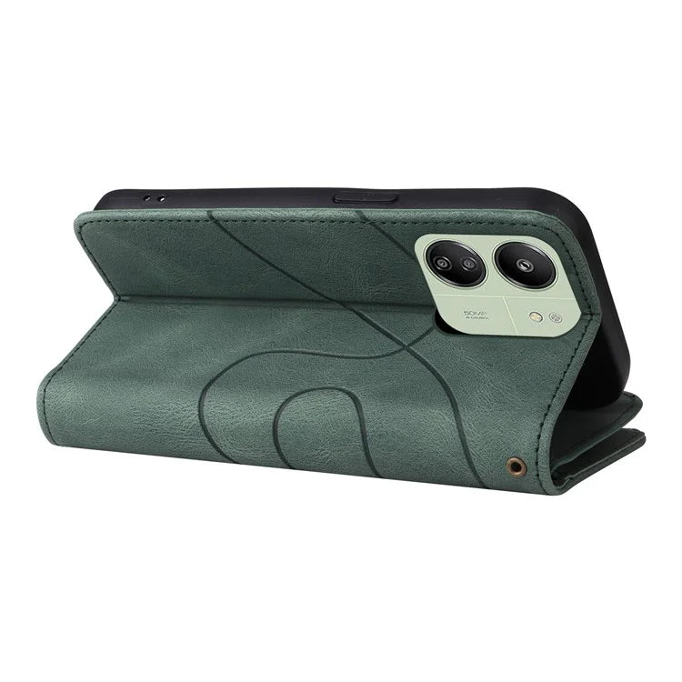 KT Multi-function Series-5 For Xiaomi Redmi 13C 4G / Poco C65 4G Case Dual Color Splicing Leather Cover