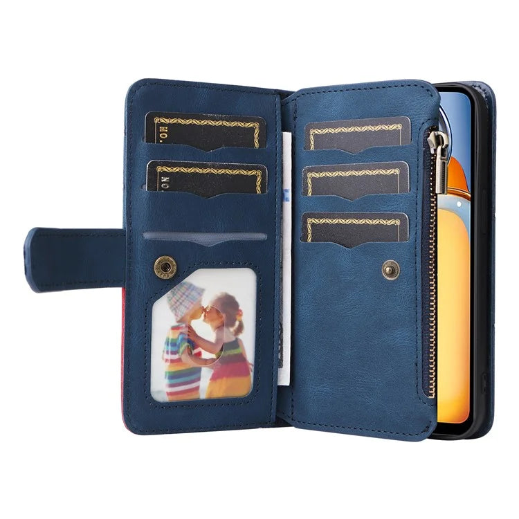 KT Multi-function Series-5 For Xiaomi Redmi 13C 4G / Poco C65 4G Case Dual Color Splicing Leather Cover