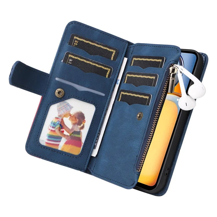 KT Multi-function Series-5 For Xiaomi Redmi 13C 4G / Poco C65 4G Case Dual Color Splicing Leather Cover