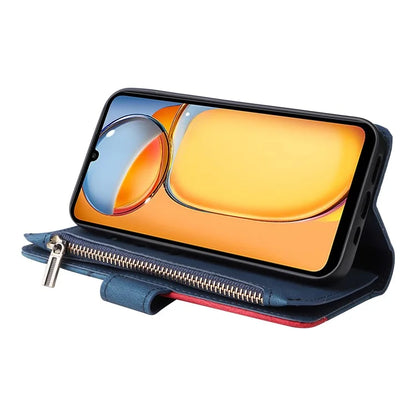 KT Multi-function Series-5 For Xiaomi Redmi 13C 4G / Poco C65 4G Case Dual Color Splicing Leather Cover
