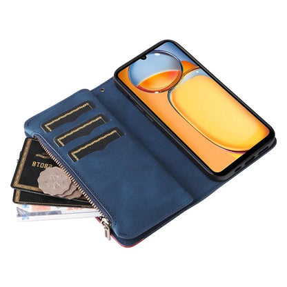 KT Multi-function Series-5 For Xiaomi Redmi 13C 4G / Poco C65 4G Case Dual Color Splicing Leather Cover