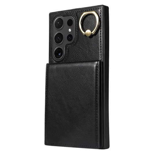 004 for Samsung Galaxy S24 Ultra Phone Case Litchi Texture Back Cover Card Holder