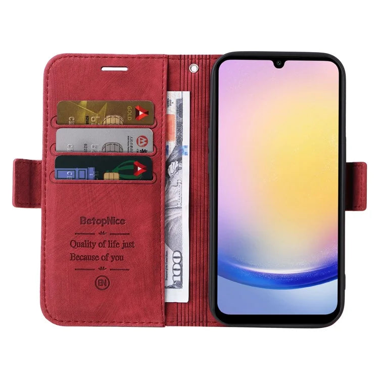 BETOPNICE 001 for Samsung Galaxy A25 5G (Global) (161.0 x 76.5 x 8.3mm) Phone Case Leather Wallet Cover