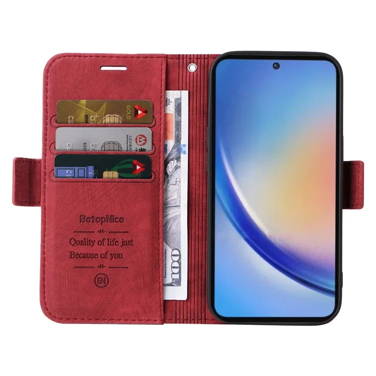 BETOPNICE 001 for Samsung Galaxy A35 5G Cell Phone Case Leather Wallet Card Slots Cover