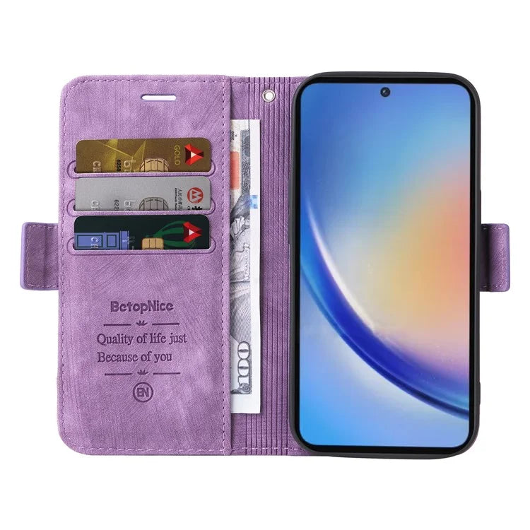 BETOPNICE 001 for Samsung Galaxy A35 5G Cell Phone Case Leather Wallet Card Slots Cover