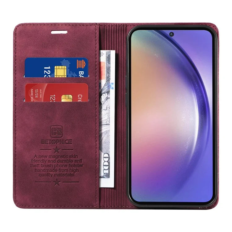 BETOPNICE 003 for Samsung Galaxy A55 5G Leather Case Magnetic Closing RFID Blocking Phone Cover