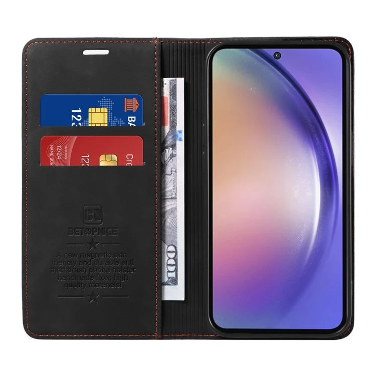 BETOPNICE 003 for Samsung Galaxy A55 5G Leather Case Magnetic Closing RFID Blocking Phone Cover