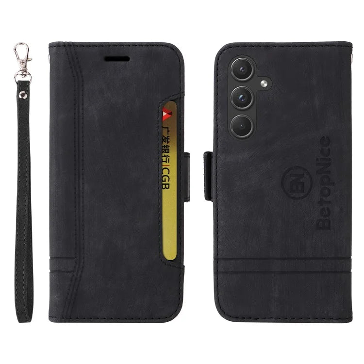 BETOPNICE 001 for Samsung Galaxy A55 5G Magnetic Case Leather Flip Stand Protective Cover