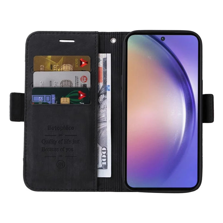 BETOPNICE 001 for Samsung Galaxy A55 5G Magnetic Case Leather Flip Stand Protective Cover