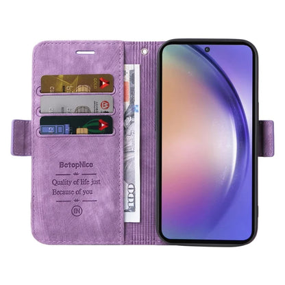BETOPNICE 001 for Samsung Galaxy A55 5G Magnetic Case Leather Flip Stand Protective Cover