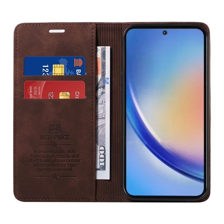 BETOPNICE 003 for Samsung Galaxy A35 5G Magnetic Phone Case RFID Blocking Card Slots Cover