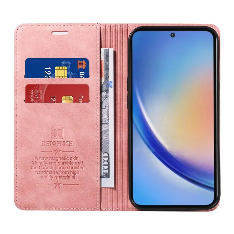 BETOPNICE 003 for Samsung Galaxy A35 5G Magnetic Phone Case RFID Blocking Card Slots Cover