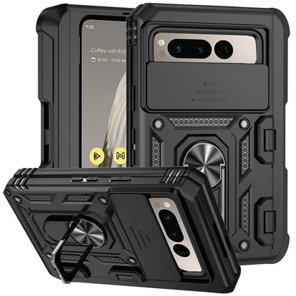 For Google Pixel Fold Kickstand Case PC+TPU Dual Layer Phone Cover