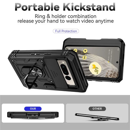 For Google Pixel Fold Kickstand Case PC+TPU Dual Layer Phone Cover