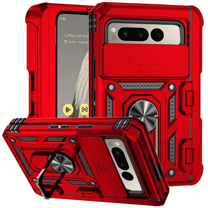 For Google Pixel Fold Kickstand Case PC+TPU Dual Layer Phone Cover