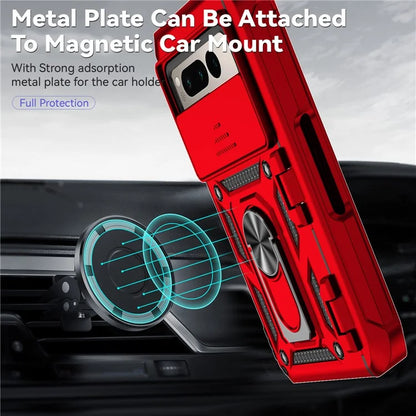 For Google Pixel Fold Kickstand Case PC+TPU Dual Layer Phone Cover