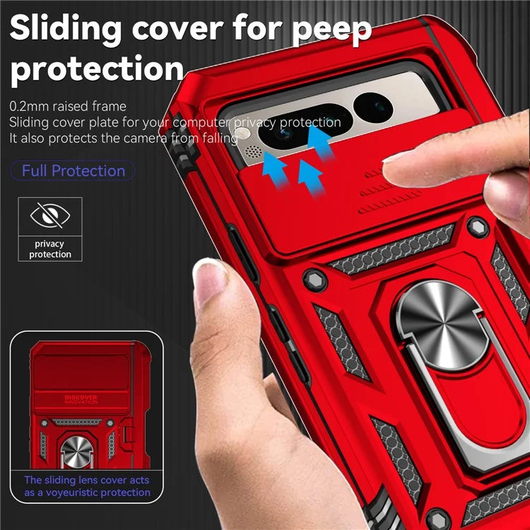For Google Pixel Fold Kickstand Case PC+TPU Dual Layer Phone Cover