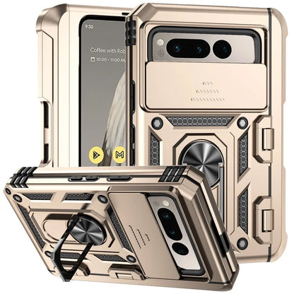 For Google Pixel Fold Kickstand Case PC+TPU Dual Layer Phone Cover