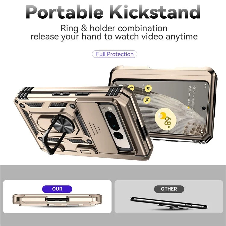 For Google Pixel Fold Kickstand Case PC+TPU Dual Layer Phone Cover