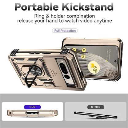 For Google Pixel Fold Kickstand Case PC+TPU Dual Layer Phone Cover