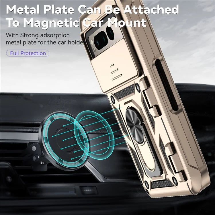 For Google Pixel Fold Kickstand Case PC+TPU Dual Layer Phone Cover