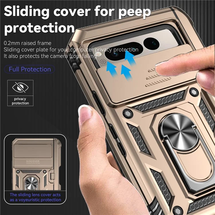 For Google Pixel Fold Kickstand Case PC+TPU Dual Layer Phone Cover