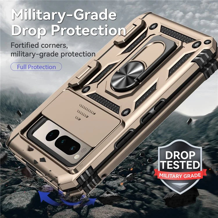 For Google Pixel Fold Kickstand Case PC+TPU Dual Layer Phone Cover