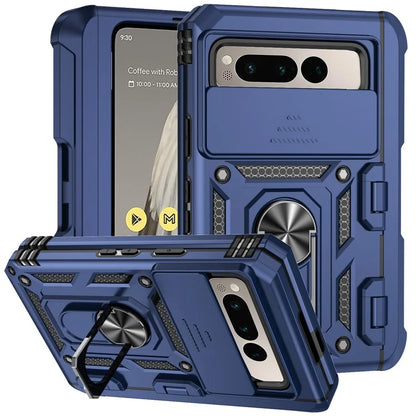 For Google Pixel Fold Kickstand Case PC+TPU Dual Layer Phone Cover