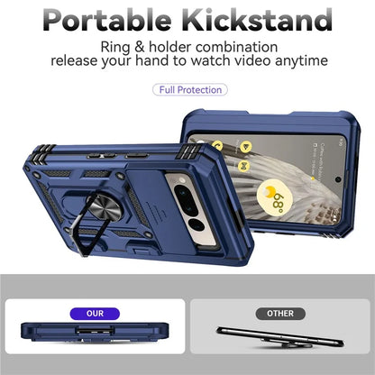 For Google Pixel Fold Kickstand Case PC+TPU Dual Layer Phone Cover