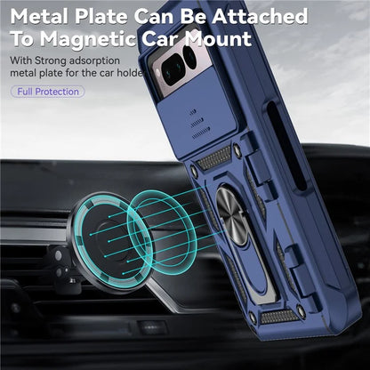 For Google Pixel Fold Kickstand Case PC+TPU Dual Layer Phone Cover