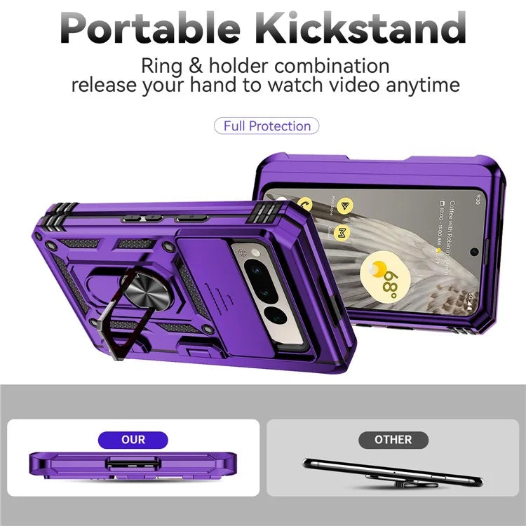 For Google Pixel Fold Kickstand Case PC+TPU Dual Layer Phone Cover