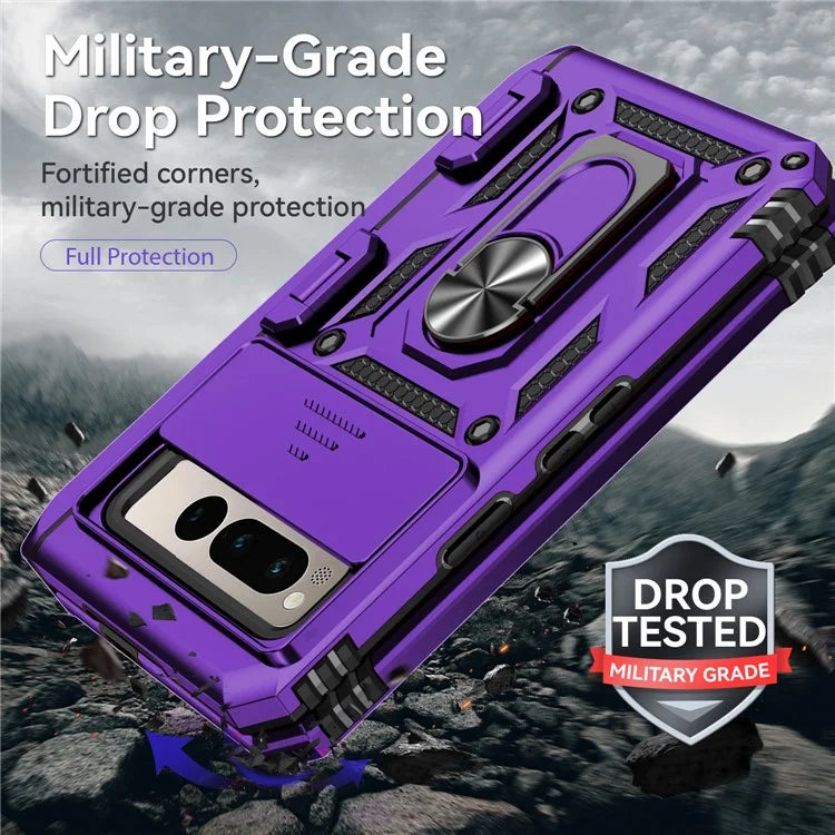 For Google Pixel Fold Kickstand Case PC+TPU Dual Layer Phone Cover