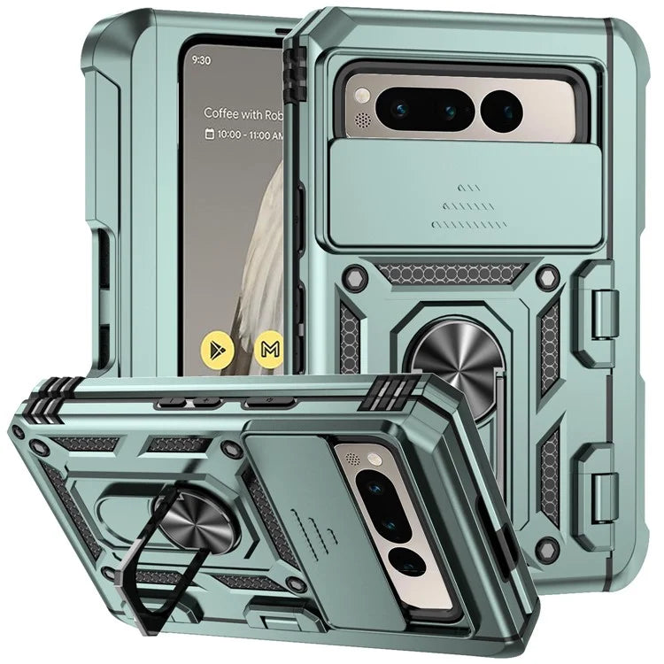 For Google Pixel Fold Kickstand Case PC+TPU Dual Layer Phone Cover