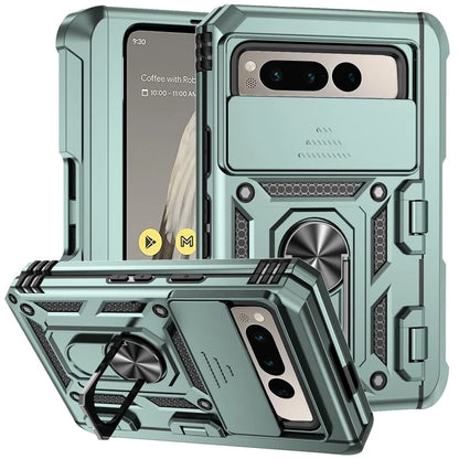 For Google Pixel Fold Kickstand Case PC+TPU Dual Layer Phone Cover