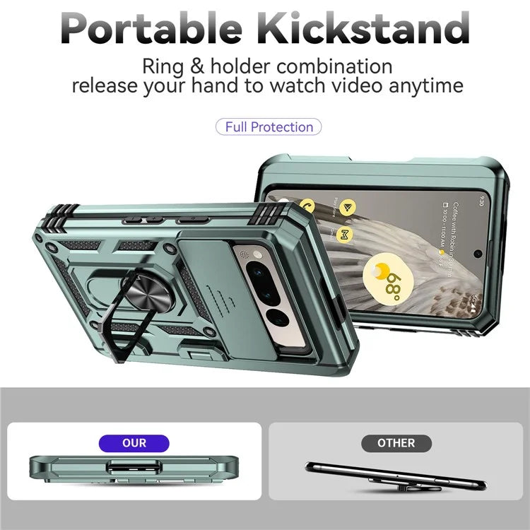 For Google Pixel Fold Kickstand Case PC+TPU Dual Layer Phone Cover