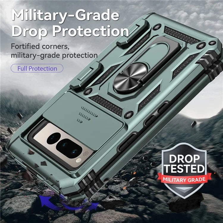 For Google Pixel Fold Kickstand Case PC+TPU Dual Layer Phone Cover