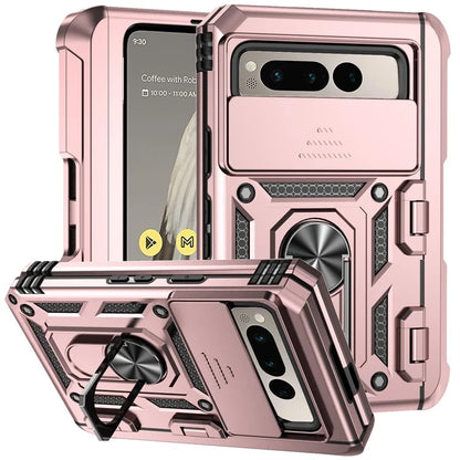 For Google Pixel Fold Kickstand Case PC+TPU Dual Layer Phone Cover