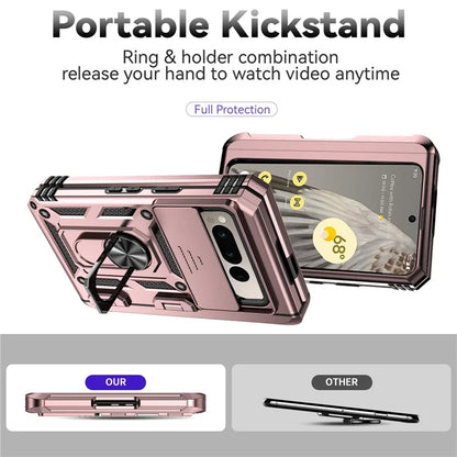 For Google Pixel Fold Kickstand Case PC+TPU Dual Layer Phone Cover