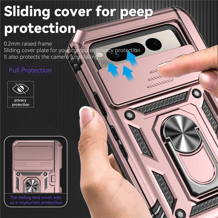 For Google Pixel Fold Kickstand Case PC+TPU Dual Layer Phone Cover