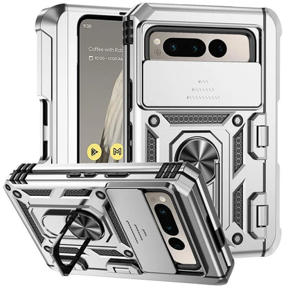 For Google Pixel Fold Kickstand Case PC+TPU Dual Layer Phone Cover