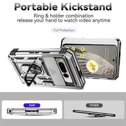 For Google Pixel Fold Kickstand Case PC+TPU Dual Layer Phone Cover