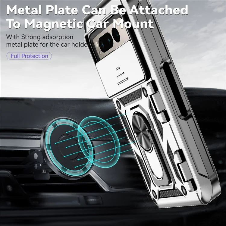 For Google Pixel Fold Kickstand Case PC+TPU Dual Layer Phone Cover