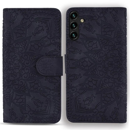 For Samsung Galaxy A35 5G Cell Phone Case Imprinted Flower Leather Wallet Cover