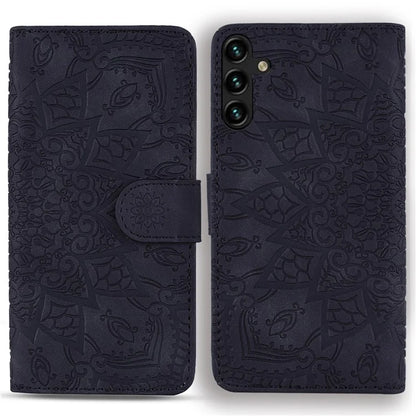 For Samsung Galaxy A55 5G Case Imprinted Flower Calf Texture Cover
