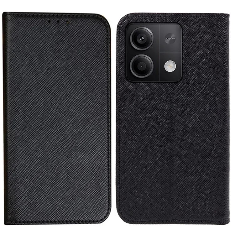 For Xiaomi Redmi Note 13 5G Case Cross Texture PU Leather Stand Magnetic Closing Phone Cover