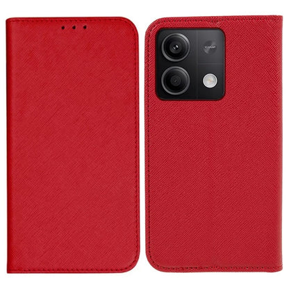 For Xiaomi Redmi Note 13 5G Case Cross Texture PU Leather Stand Magnetic Closing Phone Cover