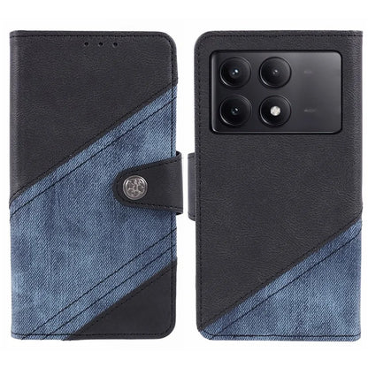 For Xiaomi Redmi K70E 5G / Poco X6 Pro 5G Case Splicing Crazy Horse Texture Leather Wallet Anti-shock Phone Cover