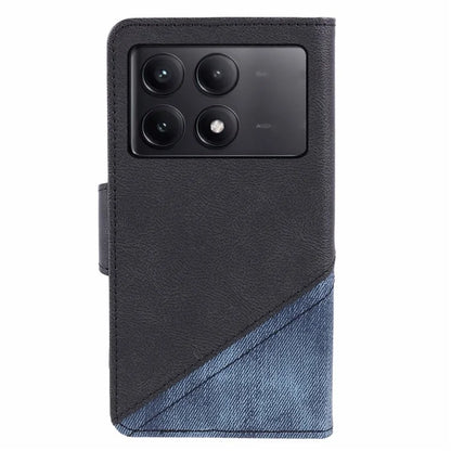 For Xiaomi Redmi K70E 5G / Poco X6 Pro 5G Case Splicing Crazy Horse Texture Leather Wallet Anti-shock Phone Cover