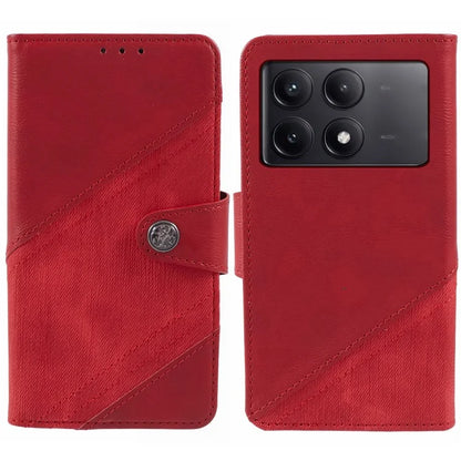 For Xiaomi Redmi K70E 5G / Poco X6 Pro 5G Case Splicing Crazy Horse Texture Leather Wallet Anti-shock Phone Cover